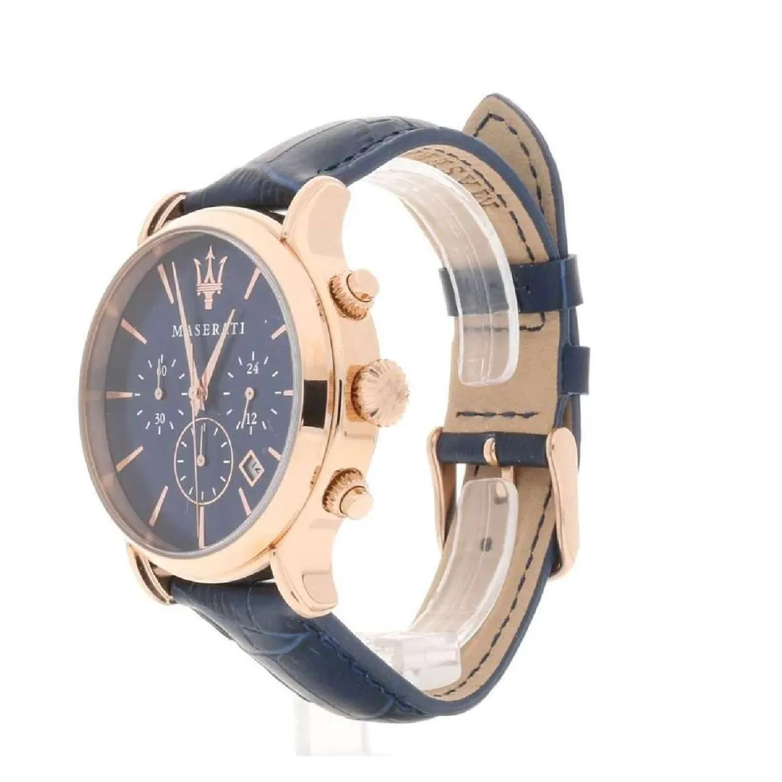 Montre Homme Maserati Epoca - R8871618013 Bracelet Cuir Bleu | 3 Suisses